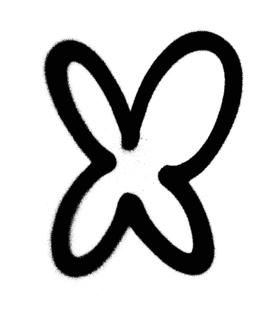 graffiti Bubble Font X in black on whiteのイラスト素材