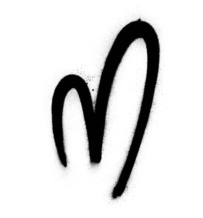 graffiti M font sprayed in black over whiteのイラスト素材