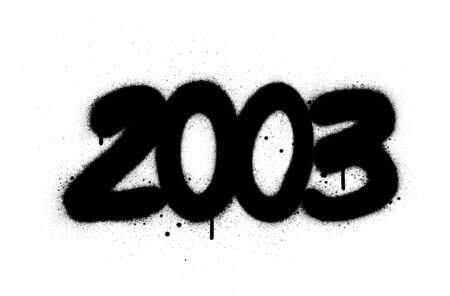 graffiti number 2003 sprayed in black over whiteのイラスト素材