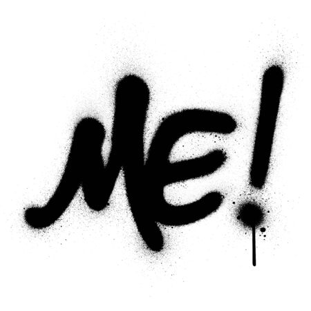 graffiti me word sprayed in black over whiteのイラスト素材