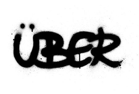 graffiti uber ,above word in german in black over whiteのイラスト素材