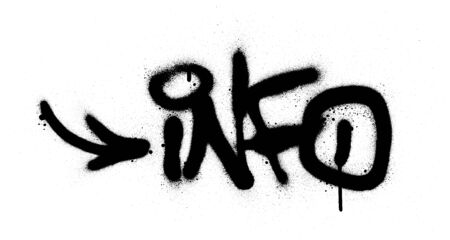 graffiti info word sprayed in black over whiteのイラスト素材