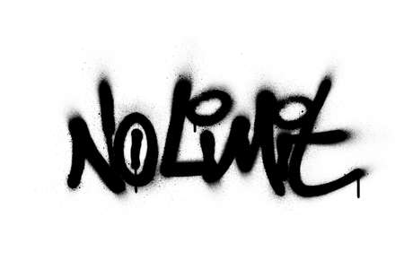 graffiti no limit text sprayed in black over whiteの写真素材