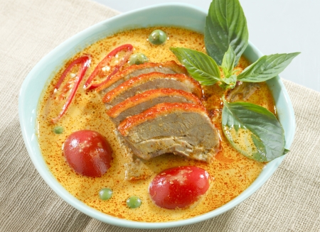 Thai spicy concentrated curry with grilled duck の写真素材