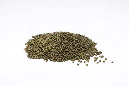 Heap of dried green peas the organic food isolated on white background 