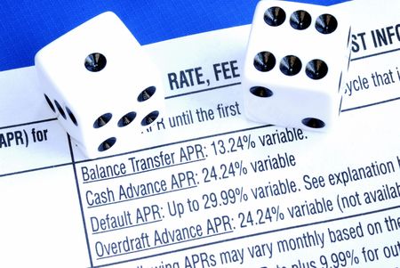 Borrow money from a credit card is like gambling isolated on blue