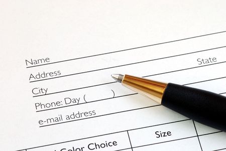 Fill in the name and address in an order formの写真素材