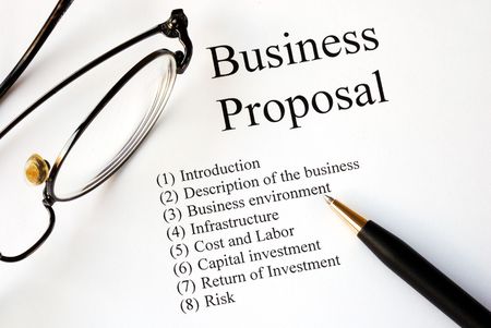 Focus on the main topics of a business proposalの写真素材