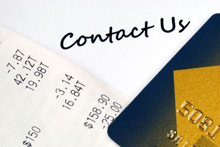 Contact the customer service for online business or credit card related issuesの写真素材