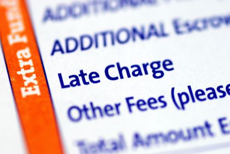 Focus on the Late Charge item in a mortgage payment couponの写真素材