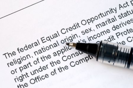 Focus on the details about the Federal Equal Credit Opportunity Actの写真素材