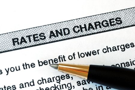 Check out the rates and charges from a bank statementの写真素材