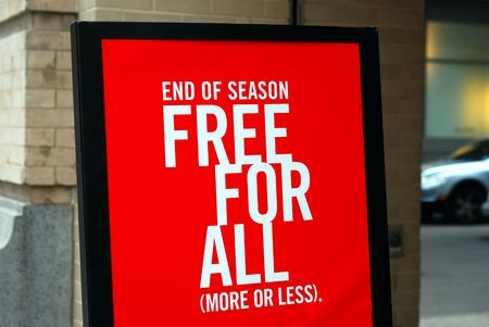 Big on sale sign from a retail storeの写真素材