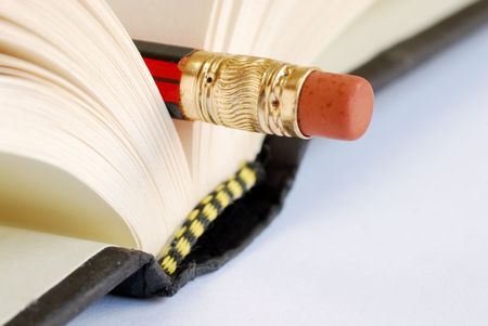 Use a pencil head as the bookmark の写真素材