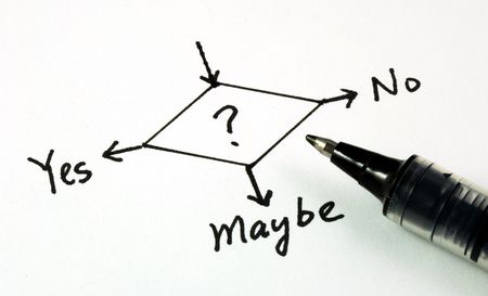 Yes, No, or Maybe concepts of making business decisionの写真素材