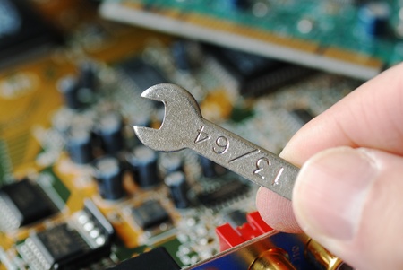 Repair of the circuit board in a computer のeditorial素材