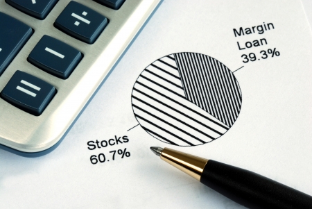 Portfolio allocation illustrates the asset in a pie chartの写真素材