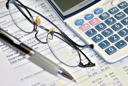 Audit the financial report of a companyの写真素材
