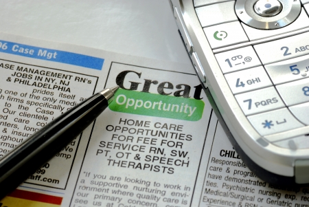 Perform a job search and contact the employerの写真素材