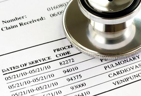 Bill from the doctor concepts of rising medical costの写真素材
