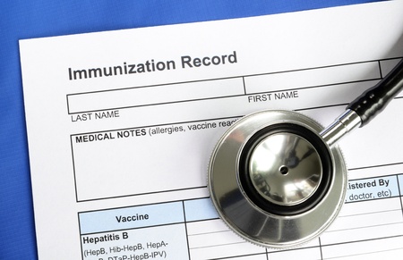 Immunization Record concept of vaccination and disease preventionの写真素材