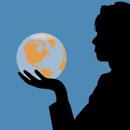 World in my handの写真素材