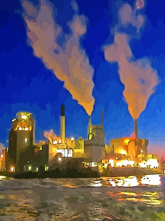 graphic of industrial plantの写真素材