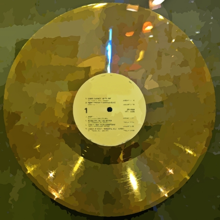 Graphic design of gold album prepared to apply your own textの写真素材