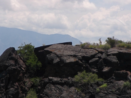 Close up of lava deposits at the Valley of Fires in New Mexico.の写真素材