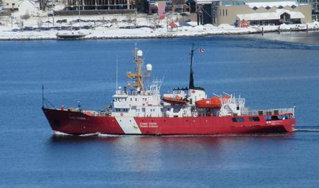 Canadian Coast Guard vessel Cape Roger in Halifax harbor.のeditorial素材