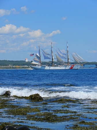 American Coast Guard ship the Eagle in Halifax harbor.のeditorial素材