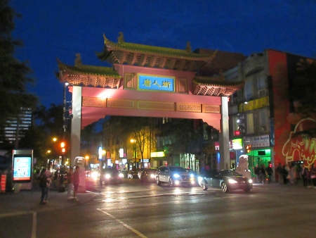 Montreal Chinatown at night.のeditorial素材