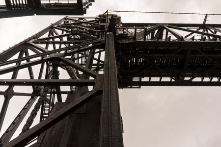 Metal Support Beams Near An Industrial Bridgeの写真素材