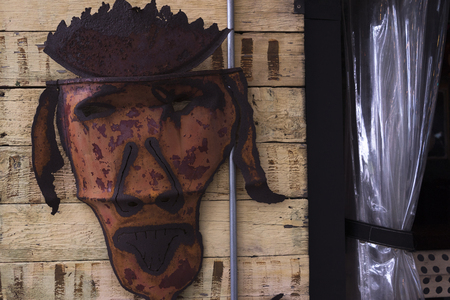 Old Rusty Metal Faceの写真素材
