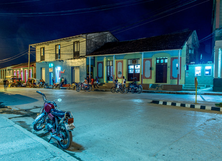 Baracoa Street at Nightのeditorial素材