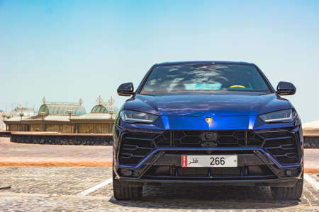 Italian luxury SUV in Katara Beach, Qatar. Front photography.のeditorial素材