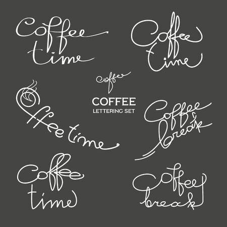 Coffe time. Hand written lettering for coffe shop, restaurant menu and cards.のイラスト素材