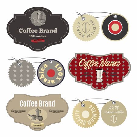 Coffee labels design template set in vintage style.のイラスト素材