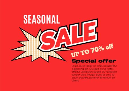 Sale poster. Tamplate design for advertising. Vector illustration.のイラスト素材