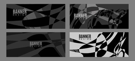 Banner design template set with abstract shapes. Vector illustration.のイラスト素材