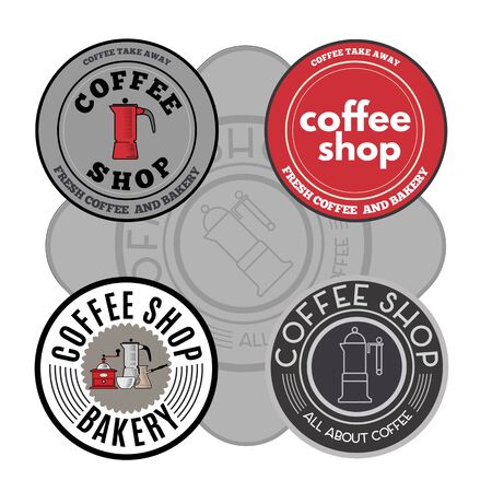 Set of coffee shop label design.. Vector illustration.のイラスト素材