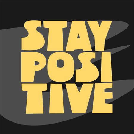 Hand written lettering Stay Positive. Vector illustration in cartoon style.のイラスト素材
