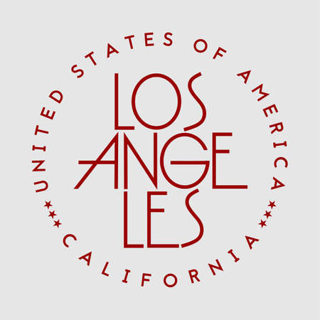 Los Angeles California typography composition. Hhand drawn lettering. Decorative vector text .のイラスト素材