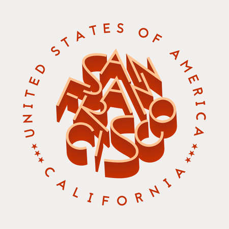 San Francisco hand drawn lettering. Decorative vector text .のイラスト素材