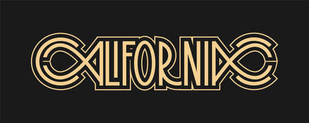 California hand drawn lettering. Decorative vector text .のイラスト素材
