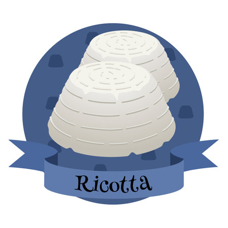 Ricotta italian cheese.. Colorful illustrationin for cafe and restaurant menu.のイラスト素材