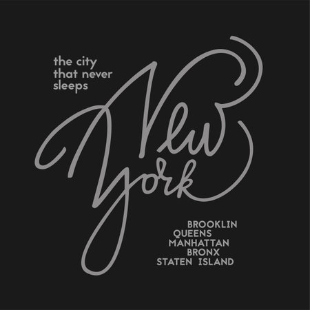 New York hand drawn lettering. Decorative vector text .のイラスト素材