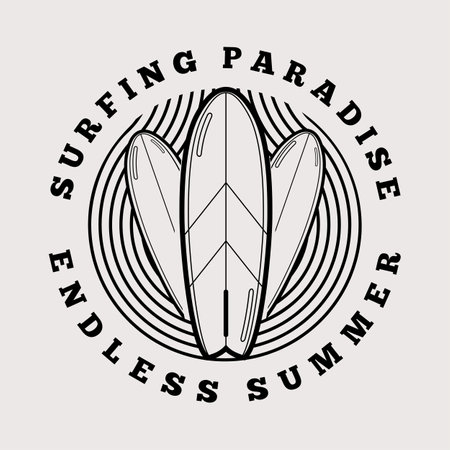 Surfing theme logo in retro style. Vector illustration.のイラスト素材