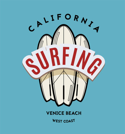 Surfing theme logo in retro style. Vector illustration.のイラスト素材