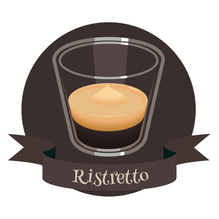 Italian coffee ristretto. Colorful illustration for cafe menu.のイラスト素材